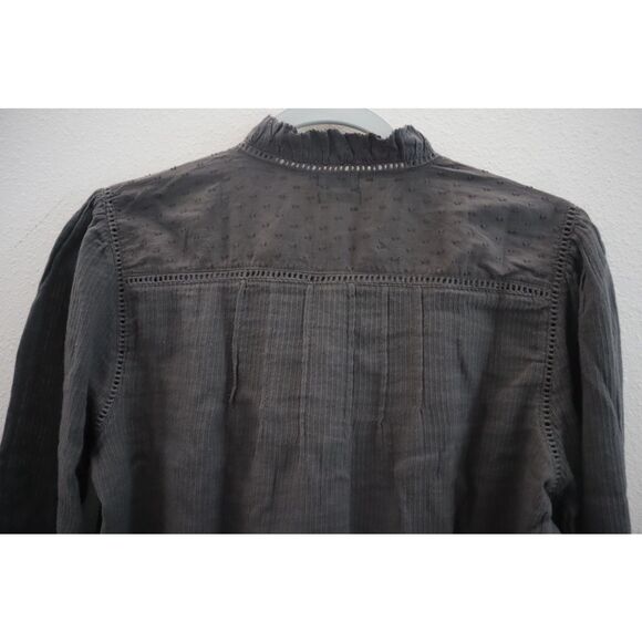 FAHERTY WTC0001 Women's Sz S Faded Black Willa Button Front Peasant Blouse - Picture 8 of 16